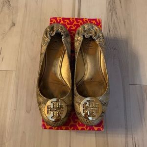 Gold snake Reva Ballet flats